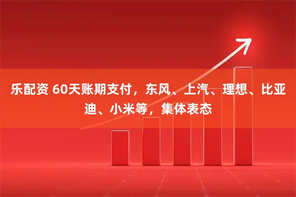 乐配资 60天账期支付，东风、上汽、理想、比亚迪、小米等，集体表态
