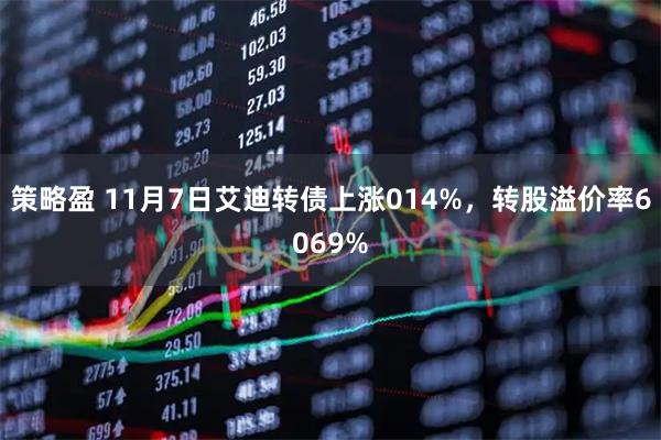 策略盈 11月7日艾迪转债上涨014%，转股溢价率6069%